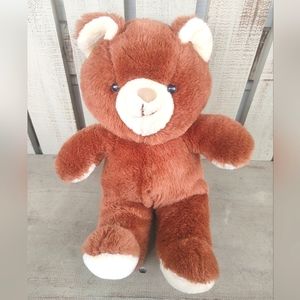 Vintage 1984 Brownish Red Plush Teddy Bear 18" K.B. Bros Stuffed Animal RARE